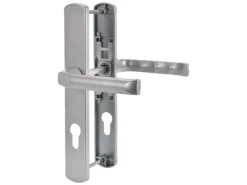 KM MeethBeschlagset Langschild für Holz-Nebeneingangstüren Silber