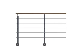 Kordo Geländerset 2m Alu Anthrazit Handlauf Kebony Seitliche Befestigung Opalu