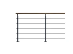 Kordo Geländerset 2m Alu Anthrazit Handlauf Kebony Bodenbefestigung Opalu