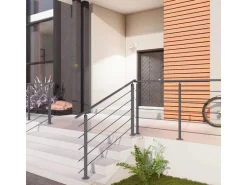 Kordo Geländerset 2m Alu Anthrazit Bodenbefestigung Prestio