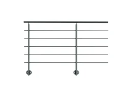 Kordo Geländerset 2m Alu Anthrazit Seitliche Befestigung Prestio