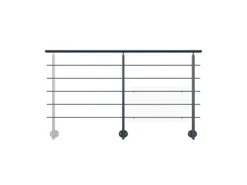 Kordo Geländerset 2m Alu Anthrazit Seitliche Befestigung Prestio