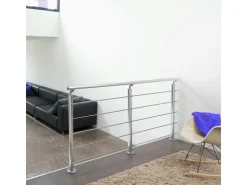 Kordo Geländerset 2m Alu Bodenbefestigung Alu Inoline