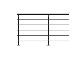 Kordo Geländerset 2m Alu Schwarz Handlauf Alu Bodenbefestigung Initio