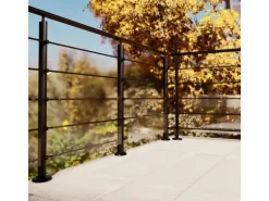 Kordo Geländerset 2m Alu Vollschwarz Bodenbefestigung Prestio