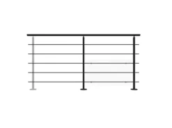 Kordo Geländerset 2m Alu Vollschwarz Bodenbefestigung Prestio