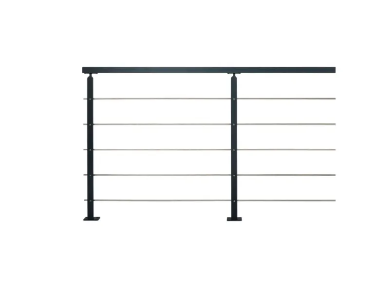 Kordo Geländerset 2m Stahl Schwarzen Metall Handlauf Universo