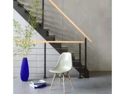 Kordo Geländerset 2m Stahl Schwarz Handlauf Buche Universo