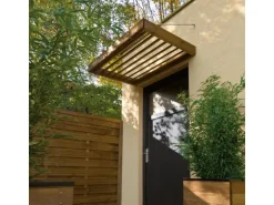 Kordo Modernes Vordach als Sonnenschutz aus Holz für Haustür 120 cm Lumilam