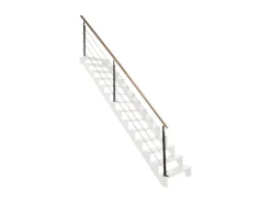 Kordo Treppengeländerset 4m Stahl Schwarz Handlauf Buche Universo