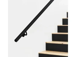 Kordo Wandhandlauf-Set Aluminium und Stützen Schwarz Prestio