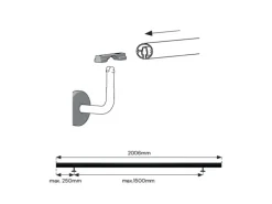 Kordo Wandhandlauf-Set Aluminium und Stützen Grau Prestio