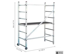 Krause Kleingerüst Corda Arbeitshöhe 3 m mit Rollen