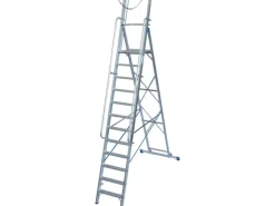 Krause Stehleiter Stabilo mit Großer Plattform und Sicherheitskette 12 Stufen