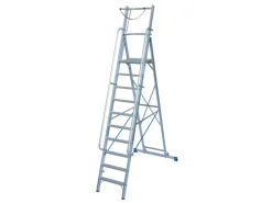 Krause Stehleiter Stabilo mit Großer Plattform und Sicherheitskette 10 Stufen