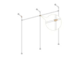 Kreuzstück Durchgehend 90° Silber verzinkt für Stahlrohr Ø 2,7 cm