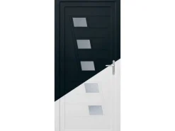 Kunsstoff-Haustür K043 innen weiß/aussen anthrazit 110 x 210 cm DIN R