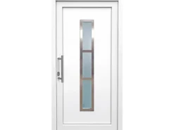 Kunststoff-Haustür 110 cm x 210 cm K014 Anschlag Links Weiß