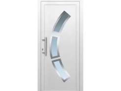 Kunststoff-Haustür 110 cm x 210 cm K023 Weiß Anschlag Links