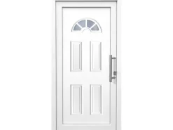 Kunststoff-Haustür 100 cm x 200 cm K001 Anschlag Rechts Weiß