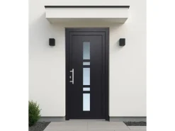 Kunststoff-Haustür 100 cm x 200 cm K017 Anschlag Links Anthrazit/Weiß