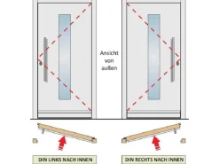 Kunststoff-Haustür 100 cm x 200 cm K017 Anschlag Links Anthrazit/Weiß