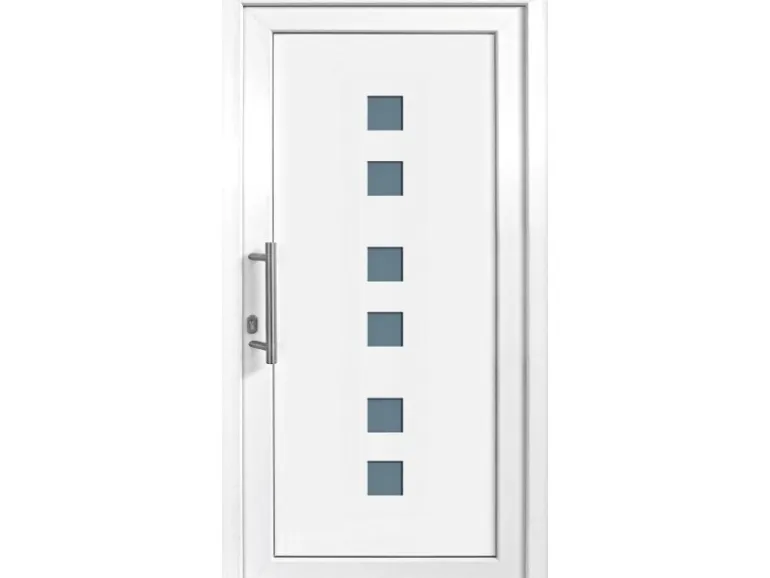 Kunststoff-Haustür 110 cm x 210 cm K018 Anschlag Links Weiß