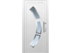 Kunststoff-Haustür 110 cm x 210 cm K023 Weiß Anschlag Rechts