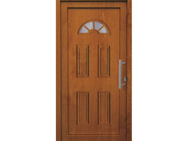 Kunststoff-Haustür K001 Golden Oak 110 cm x 210 cm Anschlag Rechts