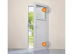 Kunststoff-Nebeneingangstür K 301 Weiß 98 cm x 198 cm Anschlag Rechts