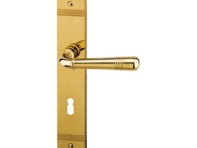 Langschildgarnitur "Sale-LS" Zimmertüren Buntbart Messing Poliert