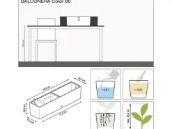 Lechuza® Pflanzgefäß Balconera Color 80 Muskat 79 cm x 19 cm