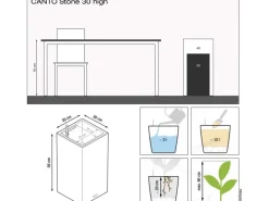 Lechuza® Pflanzgefäß Canto Stone high 30 Sandbeige 30 cm x 56 cm