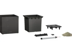 Lechuza® Pflanzgefäß Canto Stone low 40 Graphitschwarz 40 cm x 40 cm