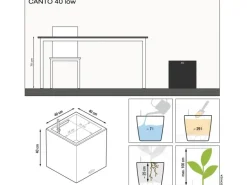 Lechuza® Pflanzgefäß Canto Stone low 40 Graphitschwarz 40 cm x 40 cm