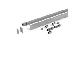 Levidor Glasschiebetür Komplettset 65 x 217,5 cm Klarglas Edelstahl mit Griffmuschel