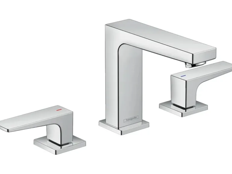 3-Loch Waschtischarmatur Metropol 110 mit Hebelgriffen u. Push-Open Ablaufgar.