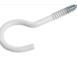 LUX Schraubhaken Gebogen verzinkt Ø 3 mm x 40 mm Weiß 4 Stück