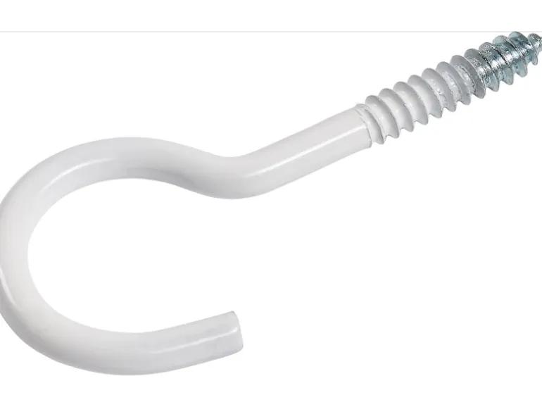 LUX Schraubhaken Gebogen verzinkt Ø 3 mm x 40 mm Weiß 4 Stück