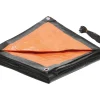 LUX-TOOLS Gewebeplane mit Ösen Tarpaulin Orange-Grau 3 m x 4 m