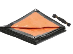 LUX-TOOLS Gewebeplane mit Ösen Tarpaulin Orange-Grau 3 m x 4 m