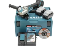 Makita Akku-Winkelschleifer DGA519RTJ mit 2 Akkus 18 V/5 Ah und Makpac Gr. 3