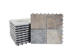 MCW Steinfliese E18 Bodenfliese Steckfliese Balkon/Terrasse Naturstein 11x Je 30x30cm - 1m² Granit Bunt