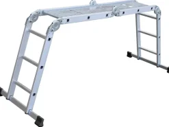 Mehrzweckleiter vierteilig 4 x 3 Sprossen Arbeitshöhe 4,5 m mit Arbeitsplattform