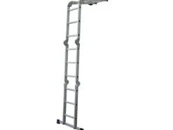Mehrzweckleiter vierteilig 4 x 3 Sprossen Arbeitshöhe 4,5 m mit Arbeitsplattform