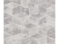 Metropolitan Stories II Vliestapete Grafik Marmor Fliesen hellgrau silber FSC®