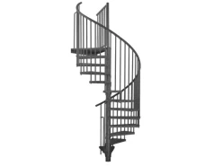 Minka Außentreppe Rondo Zink Ø 180 cm Anthrazit Geschosshöhe bis 305 cm