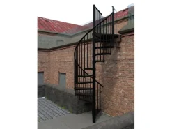 Minka Außentreppe Rondo Zink Ø 140 cm Schwarz Geschosshöhe bis 305 cm