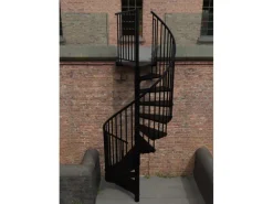 Minka Außentreppe Rondo Zink Ø 140 cm Schwarz Geschosshöhe bis 305 cm