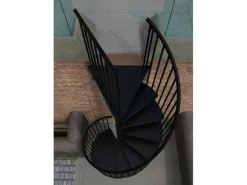 Minka Außentreppe Rondo Zink Ø 140 cm Schwarz Geschosshöhe bis 305 cm
